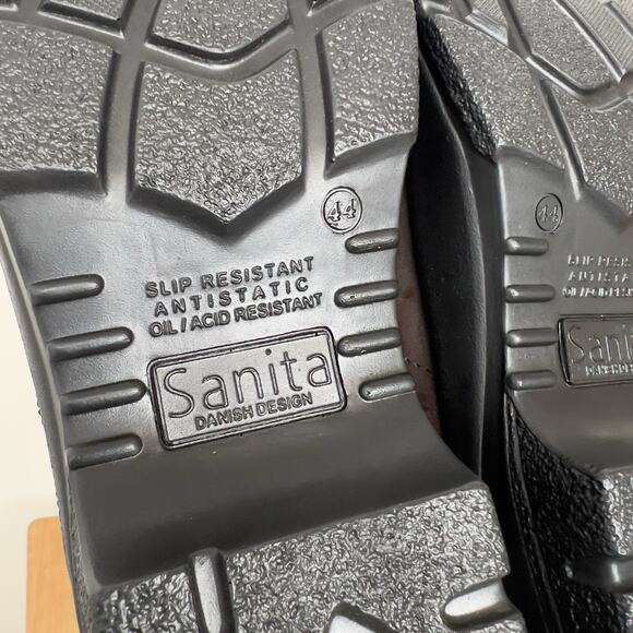 NWOB - SANITA DALTON Antiqued Brown OIL RUBBED LEATHER WORK Clogs Shoes EU 44 - Picture 7 of 10